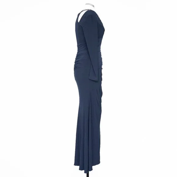 long sleeve winter dress formal Teri Jon 3/4 Sleeve Taffeta Shirtwaist Gown Size 16